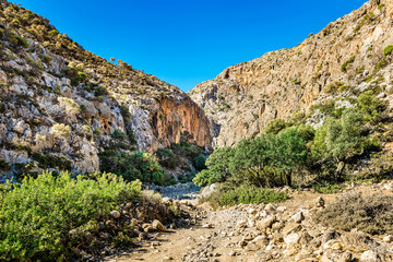 Fototapeta na wymiar Passage of agiofarango gorge, Crete, Greece.