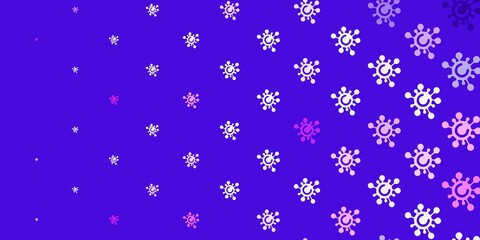 Light Purple, Pink vector pattern with coronavirus elements.