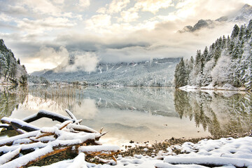 Eibsee Bavaria during winter 