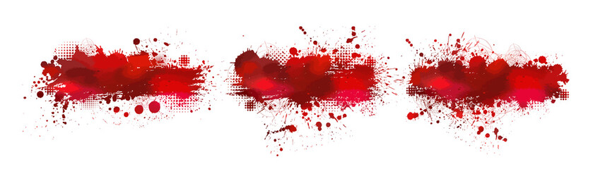 Set Red bloody stain. Vector illustration