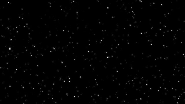 Twinkling spinning stars abstract background, monochromatic realistic