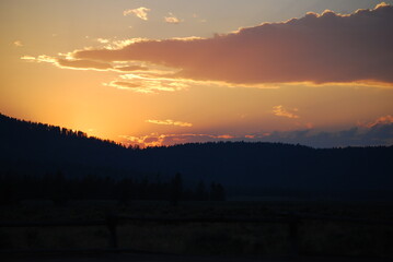 sunset in the mountains