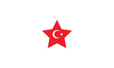 Turkey flag star vector illustration