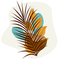 Autumn composition of leaves and chestnut. Bright template for a banner,
postcards, posters. Vector illustration.
