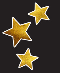Fototapeta na wymiar Beautiful Golden glitter sparkles stars. Vector Illustration