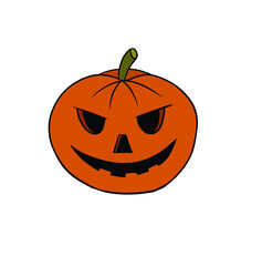 halloween pumpkin isolated on white