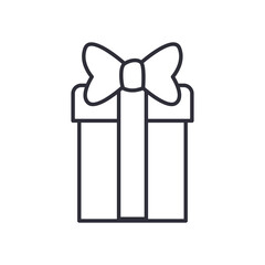 Gift with bowtie line style icon vector design