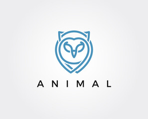 minimal owl logo template - vector illustration