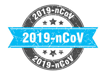 2019-ncov round stamp with ribbon. label sign