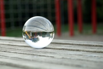 Glass ball on the children's playground