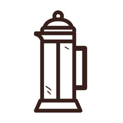coffee french press line style icon vector design