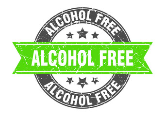 alcohol free round stamp with ribbon. label sign