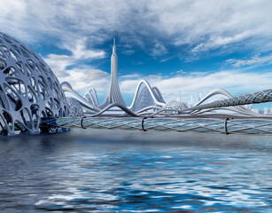 Aquatic city architecture © 3000ad