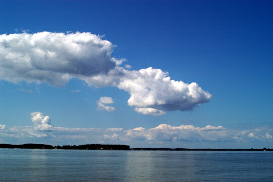 Bay Water Landscape Clouds