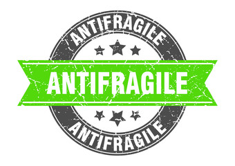 antifragile round stamp with ribbon. label sign