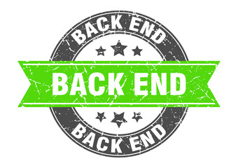 back end round stamp with ribbon. label sign