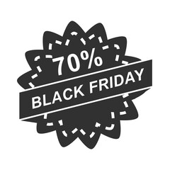 black friday, sale offer discount percentage, flower sticker layout icon silhouette style