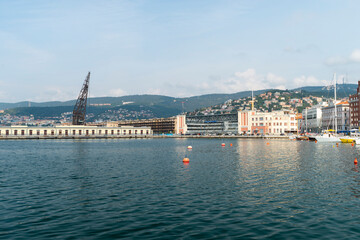Trieste, Italy - 07 Ð¾ÐºÑ‚ÑÐ±Ñ€Ñ, 2014: City embankment, Coast of the Trieste Sea