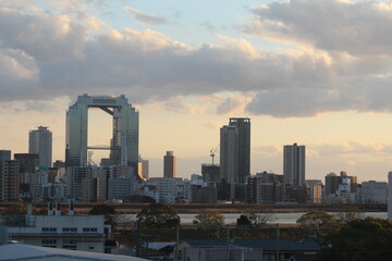 Fototapeta na wymiar Osaka city skyline