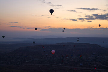 hot air balloon at sunrise