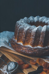 Cottage cheese cake with dried apricots, tinted
