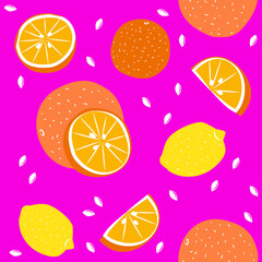 seamless pattern with citrus fruits