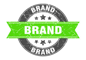 Obraz premium brand round stamp with ribbon. label sign