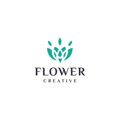 Rose flower outline logo design for salon, beauty, spa, cosmetics.