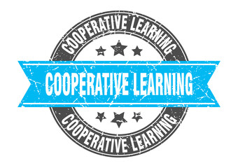 cooperative learning round stamp with ribbon. label sign