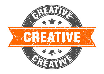 creative round stamp with ribbon. label sign