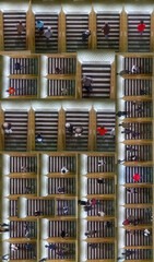 collage of stairs of public building