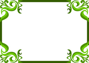 Vector Design of a Green Leaf Ornament Box Frame with a Nature Theme