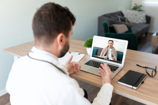 Doctor Talking To Patient On A Video Call