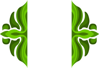 Vector Design of a Green Leaf Ornament with a Nature Theme