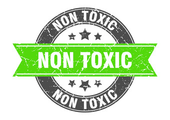 Obraz premium non toxic round stamp with ribbon. label sign