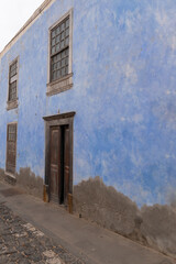 Facade of old house in Villa de Teguise in Lanzarote, Canary Islands