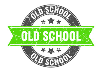 old school round stamp with ribbon. label sign