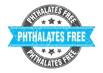 phthalates free round stamp with ribbon. label sign