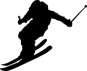 Simple Vector Design of a Ski in Black