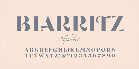 Biarritz alphabet; a bold elegant fashion alphabet in subtle tones.