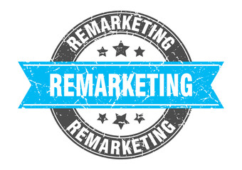 remarketing round stamp with ribbon. label sign