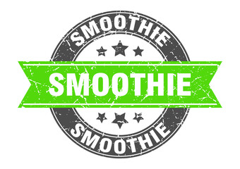 Obraz premium smoothie round stamp with ribbon. label sign