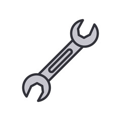 wrench line and fill style icon vector design
