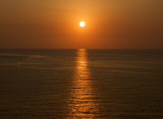 Beautiful Sunset in The Mediterranean Sea. Beirut, Lebanon, Middle East