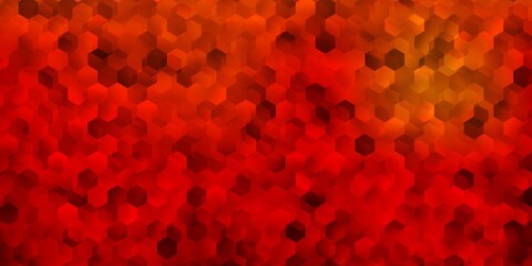 Dark orange vector pattern with hexagons.