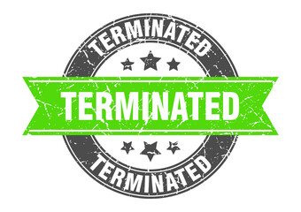 Obraz premium terminated round stamp with ribbon. label sign