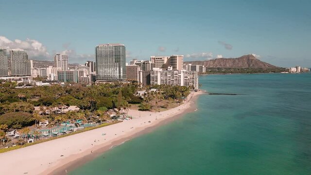 Aerial photography Waikiki, Oahu, Hawaii 