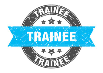 trainee round stamp with ribbon. label sign