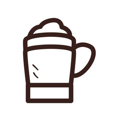 coffee mug with cream line style icon vector design