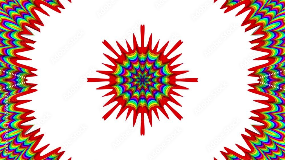 Poster bright multicolored looped kaleidoscope background. abstract animation. 3d render
